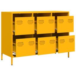 Berkfield Home Sideboard¬†Mustard Yellow 101.5x39x73.5 cm Cold-rolled Steel - thumbnail 4