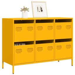 Berkfield Home Sideboard¬†Mustard Yellow 101.5x39x73.5 cm Cold-rolled Steel - thumbnail 2