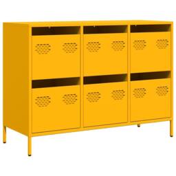Berkfield Home Sideboard¬†Mustard Yellow 101.5x39x73.5 cm Cold-rolled Steel - thumbnail 1