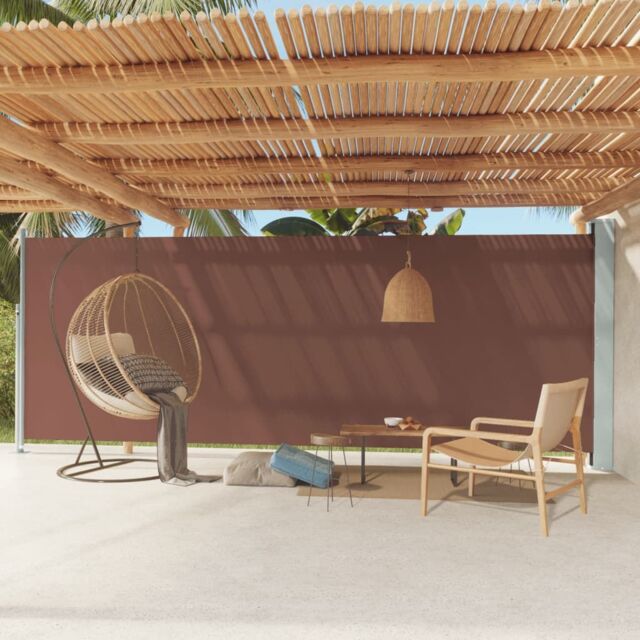 Berkfield Home Patio Retractable Side Awning 200x600 cm Brown - image 1