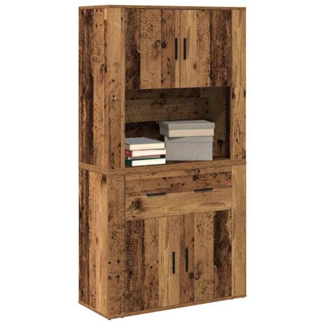 Berkfield Home Highboard Old Wood 80x33x150 cm Engineered Wood in Brown - Size: 80 x 33 x 150 cm - image 1
