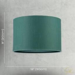Happy Homewares Designer Fir Forest Green Textured Linen Fabric Circular Lamp Shade in Dark Green - Size: 12 inches - thumbnail 7