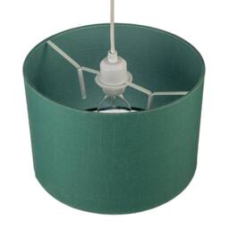 Happy Homewares Designer Fir Forest Green Textured Linen Fabric Circular Lamp Shade in Dark Green - Size: 12 inches - thumbnail 3