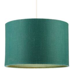 Happy Homewares Designer Fir Forest Green Textured Linen Fabric Circular Lamp Shade in Dark Green - Size: 12 inches - thumbnail 2