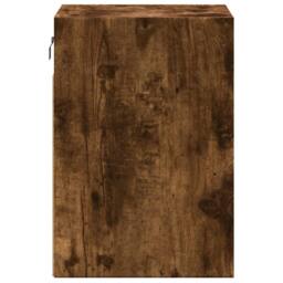 Berkfield Home Durable Wall-mounted Bedside Cabinet with LED Lights Smoked Oak in Brown - thumbnail 7