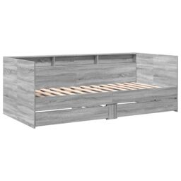 Berkfield Home Daybed with Drawers without Mattress Grey Sonoma 90x190 cm Single - thumbnail 3