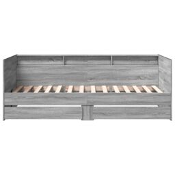 Berkfield Home Daybed with Drawers without Mattress Grey Sonoma 90x190 cm Single - thumbnail 4