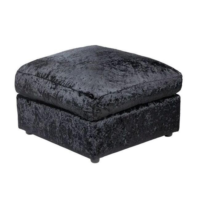 Furniture 786 Bella Crushed Velvet Footstool in Black - image 1