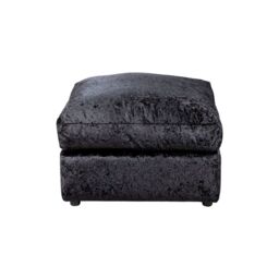Furniture 786 Bella Crushed Velvet Footstool in Black - thumbnail 2
