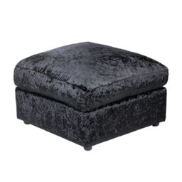 Furniture 786 Bella Crushed Velvet Footstool in Black - thumbnail 1