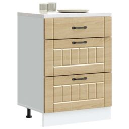 Berkfield Home Kitchen Base Cabinet Lucca Sonoma Oak Engineered Wood in Brown - thumbnail 1
