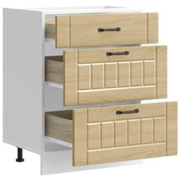 Berkfield Home Kitchen Base Cabinet Lucca Sonoma Oak Engineered Wood in Brown - thumbnail 5