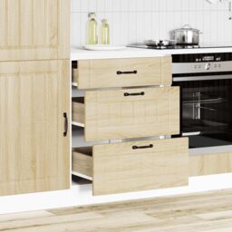 Berkfield Home Kitchen Base Cabinet Lucca Sonoma Oak Engineered Wood in Brown - thumbnail 3