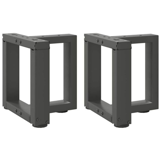Berkfield Home Coffee Table Legs T-Shaped¬†2 pcs Anthracite 30x25x(30-31) cm Steel in Black - image 1