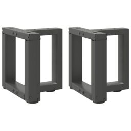 Berkfield Home Coffee Table Legs T-Shaped¬†2 pcs Anthracite 30x25x(30-31) cm Steel in Black - thumbnail 1