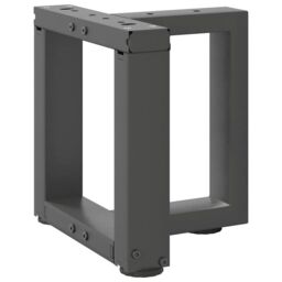Berkfield Home Coffee Table Legs T-Shaped¬†2 pcs Anthracite 30x25x(30-31) cm Steel in Black - thumbnail 3