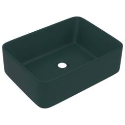Berkfield Home Luxury Wash Basin Matt Dark Green 41x30x12 cm Ceramic - Size: 41 x 30 x 12 cm - thumbnail 1
