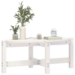 Berkfield Home Coffee Table White 87x48x35 cm Solid Wood Pine - Size: 87 x 48 x 35 cm - thumbnail 4