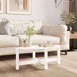 Berkfield Home Coffee Table White 87x48x35 cm Solid Wood Pine - Size: 87 x 48 x 35 cm