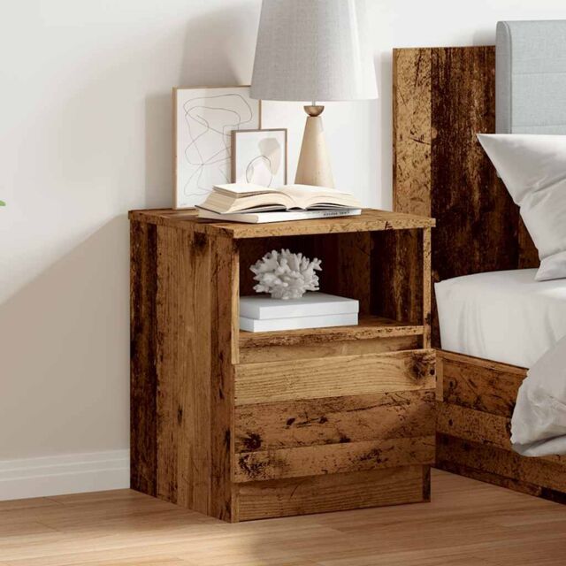 Berkfield Home Bedside Cabinet Old Wood 40x40x50 cm Engineered Wood in Brown - Size: 40 x 40 x 50 cm - image 1