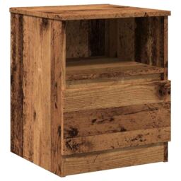 Berkfield Home Bedside Cabinet Old Wood 40x40x50 cm Engineered Wood in Brown - Size: 40 x 40 x 50 cm - thumbnail 2