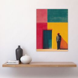 "Artery8 Wall Art Print Man by Colourful Mexican Architecture Door Poster - Size: W18"" x H24""" - thumbnail 4