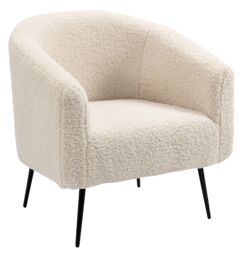 Nordlys Scandinavian Design Metal Leg Lounge Chair in White - thumbnail 1