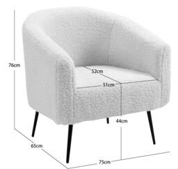 Nordlys Scandinavian Design Metal Leg Lounge Chair in White - thumbnail 5