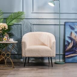 Nordlys Scandinavian Design Metal Leg Lounge Chair in White - thumbnail 3