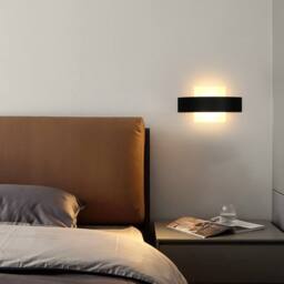 COMELY Indoor Wall Lights, 12W Modern Linear LED Wall Light, 3000K Warm White in Black - thumbnail 8