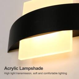 COMELY Indoor Wall Lights, 12W Modern Linear LED Wall Light, 3000K Warm White in Black - thumbnail 6