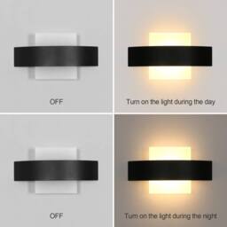 COMELY Indoor Wall Lights, 12W Modern Linear LED Wall Light, 3000K Warm White in Black - thumbnail 4