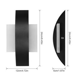 COMELY Indoor Wall Lights, 12W Modern Linear LED Wall Light, 3000K Warm White in Black - thumbnail 3