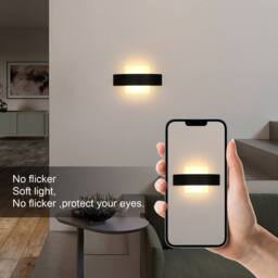 COMELY Indoor Wall Lights, 12W Modern Linear LED Wall Light, 3000K Warm White in Black - thumbnail 5