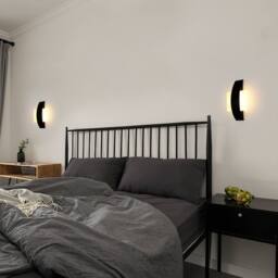 COMELY Indoor Wall Lights, 12W Modern Linear LED Wall Light, 3000K Warm White in Black - thumbnail 9