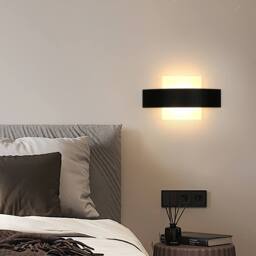 COMELY Indoor Wall Lights, 12W Modern Linear LED Wall Light, 3000K Warm White in Black - thumbnail 7