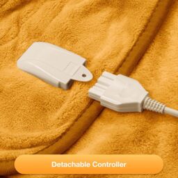 Dreamcatcher Deluxe Electric Throw Heated Double Over Blanket Soft Fleece Timer in Gold - thumbnail 4