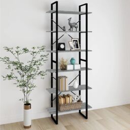 Berkfield Home High Cabinet Grey Sonoma 80x30x210 cm Engineered Wood - Size: 80 x 30 x 210 cm - thumbnail 1
