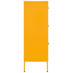 Berkfield Home Drawer Cabinet Mustard Yellow 80x35x101.5 cm Steel - thumbnail 4