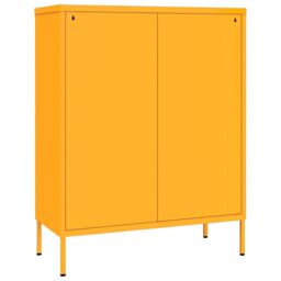 Berkfield Home Drawer Cabinet Mustard Yellow 80x35x101.5 cm Steel - thumbnail 5