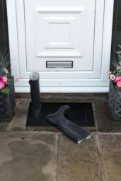JVL Harlequin Scraper Rubber Pin Doormat 40x60cm in Black - Size: 40 cm x 60 cm - thumbnail 2