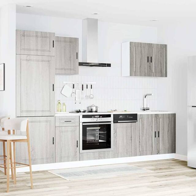 Berkfield Home Elegant 7 Piece Kitchen Cabinet Set Kalmar Grey Sonoma Engineered Wood - image 1