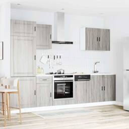 Berkfield Home Elegant 7 Piece Kitchen Cabinet Set Kalmar Grey Sonoma Engineered Wood - thumbnail 1
