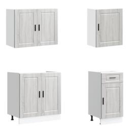 Berkfield Home Elegant 7 Piece Kitchen Cabinet Set Kalmar Grey Sonoma Engineered Wood - thumbnail 4