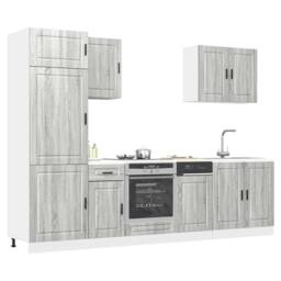 Berkfield Home Elegant 7 Piece Kitchen Cabinet Set Kalmar Grey Sonoma Engineered Wood - thumbnail 2