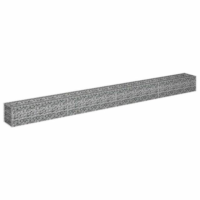 Berkfield Home Durable Gabion Raised Bed Galvanised Steel 360x30x30 cm in Silver - Size: 360 x 30 x 30 cm - image 1