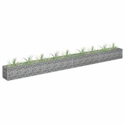 Berkfield Home Durable Gabion Raised Bed Galvanised Steel 360x30x30 cm in Silver - Size: 360 x 30 x 30 cm - thumbnail 2