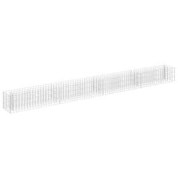 Berkfield Home Durable Gabion Raised Bed Galvanised Steel 360x30x30 cm in Silver - Size: 360 x 30 x 30 cm - thumbnail 3