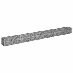 Berkfield Home Durable Gabion Raised Bed Galvanised Steel 360x30x30 cm in Silver - Size: 360 x 30 x 30 cm