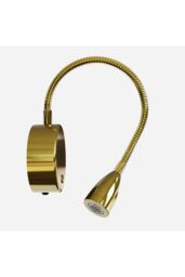 CGC Lighting 'Matilda' Satin Gold Adjustable Flexible Neck LED Rechargeable Magnetic USB Reading Bedside Wall Light - thumbnail 2